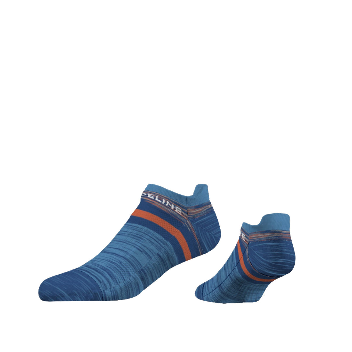 Combed Cotton Premium Ankle Socks in blue with orange accents, featuring a stylish design for everyday wear.