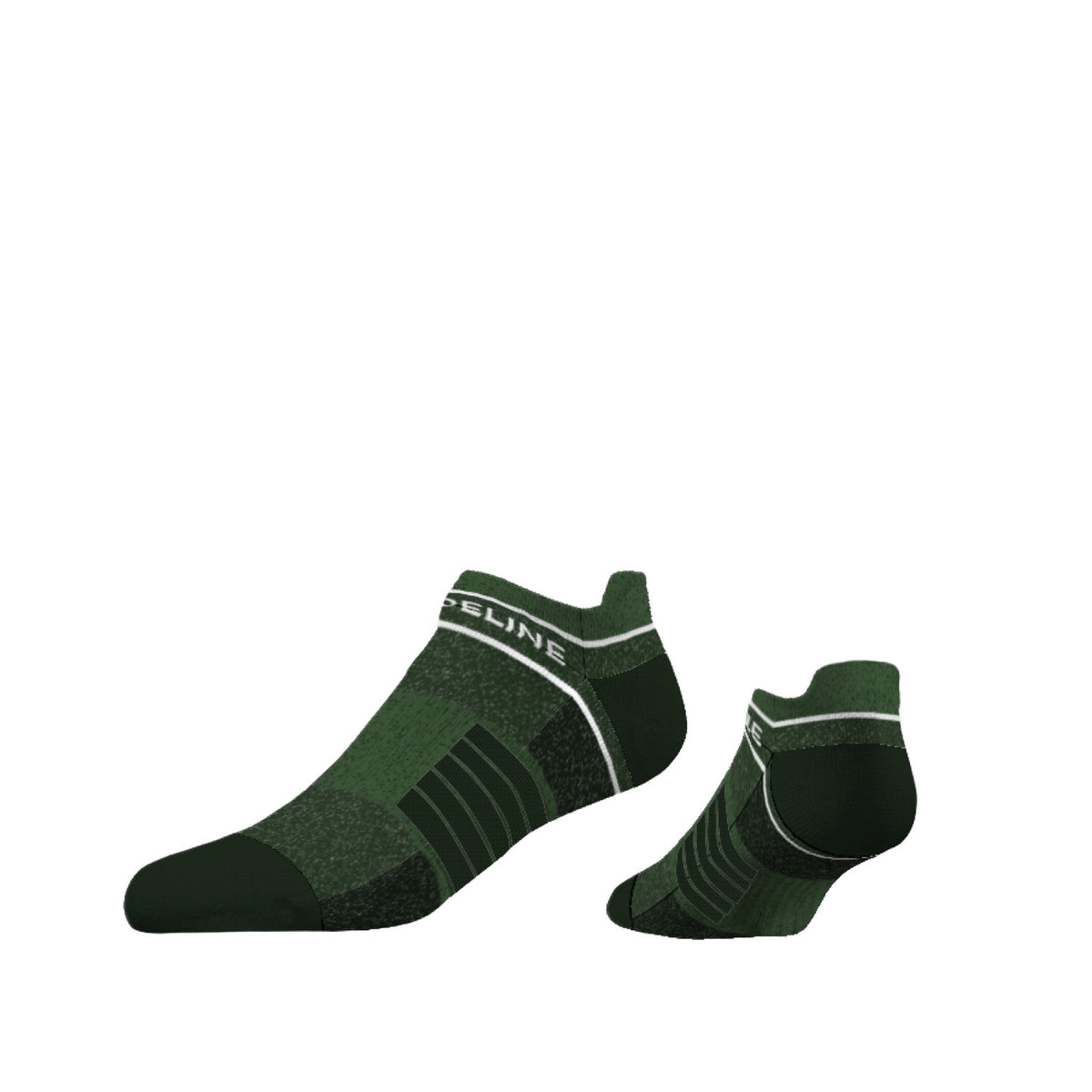 Combed Cotton Premium Ankle Socks in dark green with a textured design and cushioned sole.