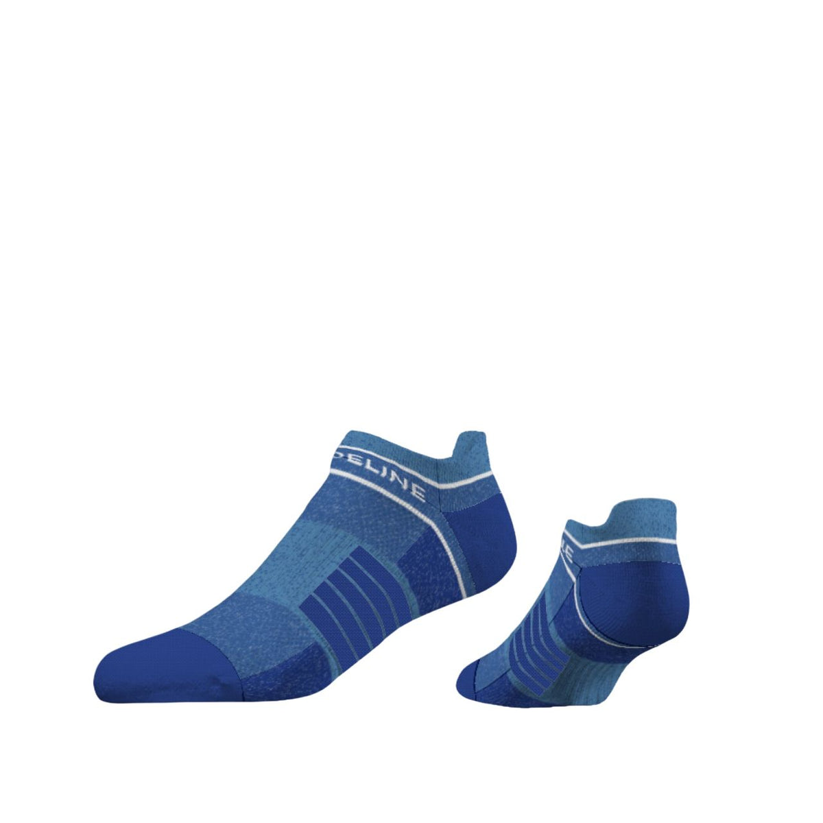 Combed Cotton Premium Ankle Socks in blue with a textured design and cushioned sole.