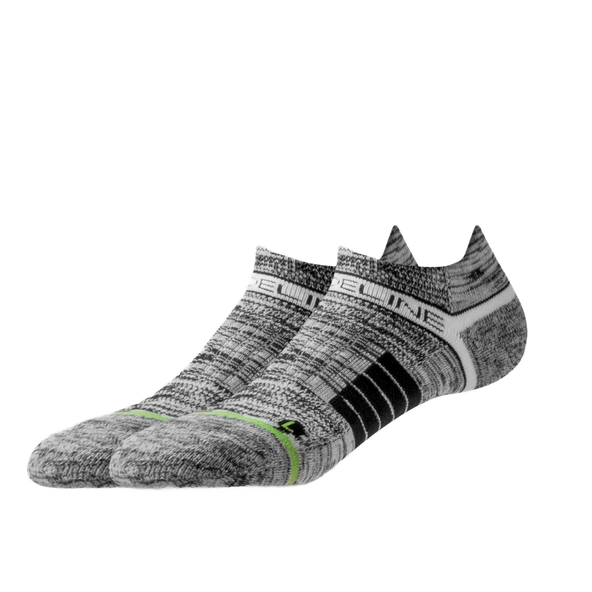 Eco Premium Ankle Socks in gray with green accents, perfect for everyday wear and active lifestyles.