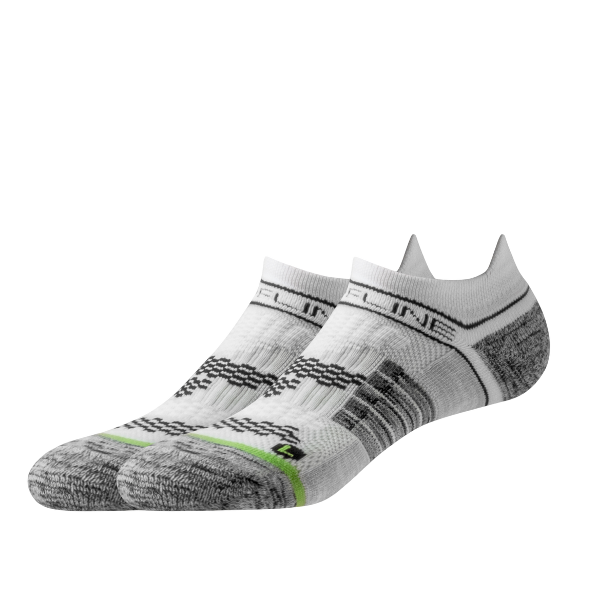 Eco Premium Ankle Socks in white and gray with a stylish design and cushioned support.