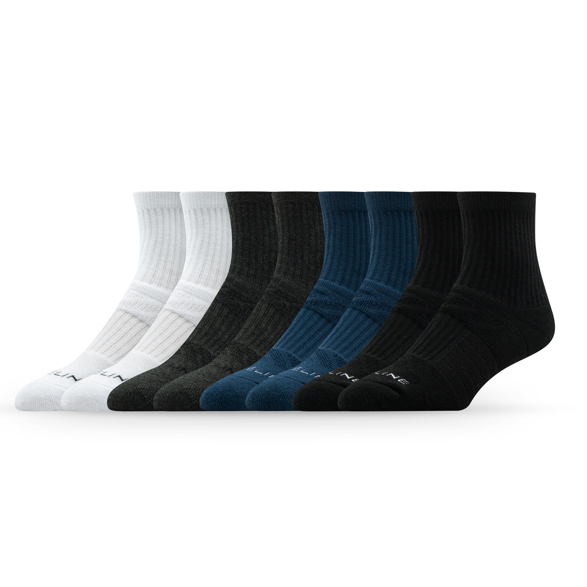 8-Pack of Half Calf Socks in Charcoal & Navy Multi-Pack