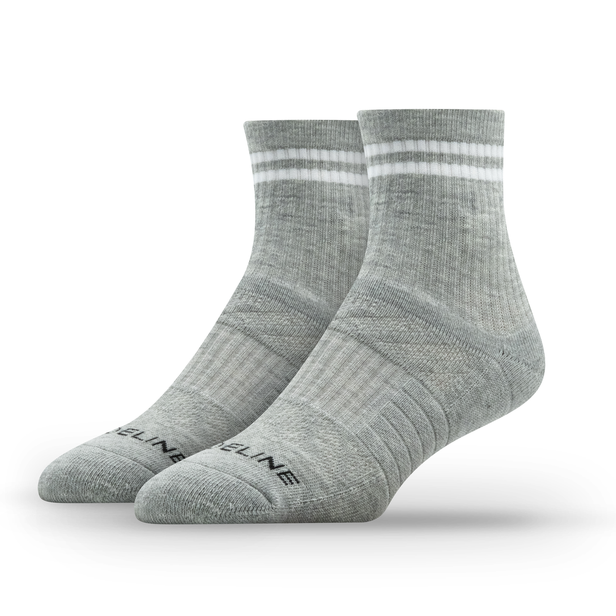 Heather Grey & Black Two Stripe Multi-Pack: half calf sock from the 8-Pack of Half Calf Socks