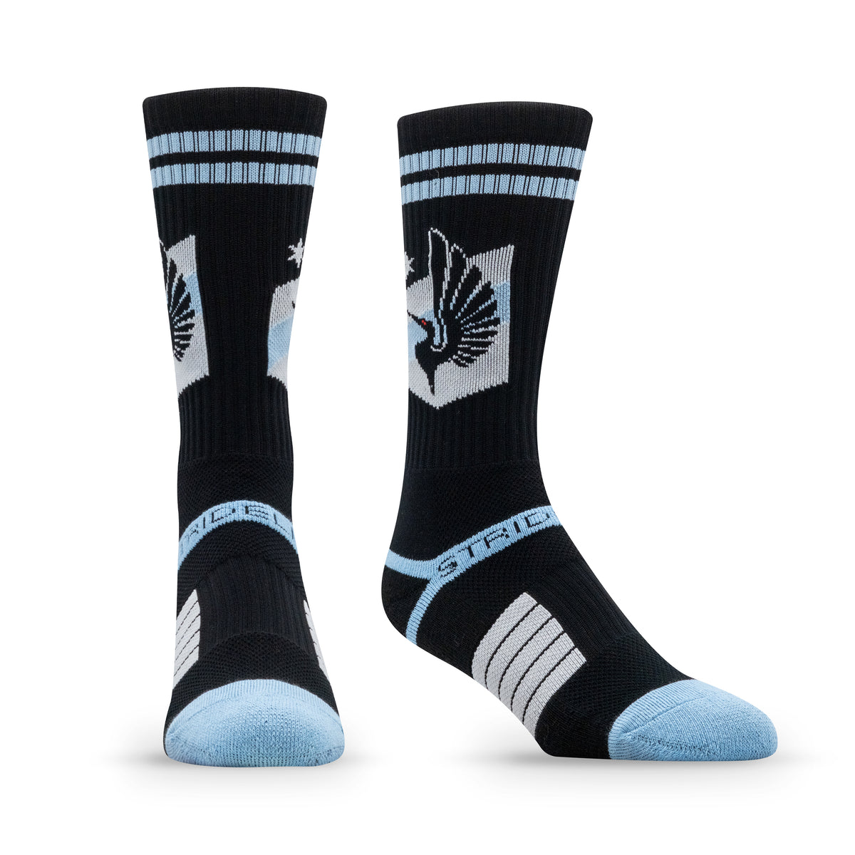 Minnesota United FC: alternate view of the Primary Logo Team Color Premium Knit Crew Socks