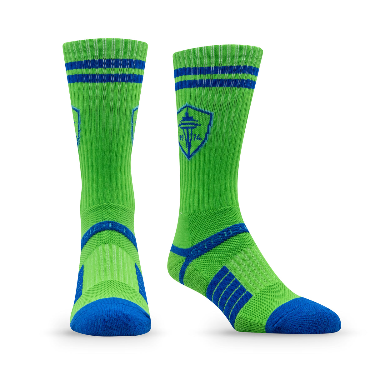 Seattle Sounders FC: alternate view of the Primary Logo Team Color Premium Knit Crew Socks