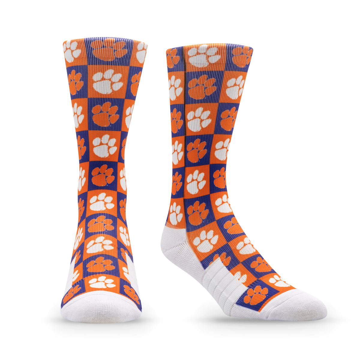 Clemson University: alternate view of the NCAA 70s Checkered Socks