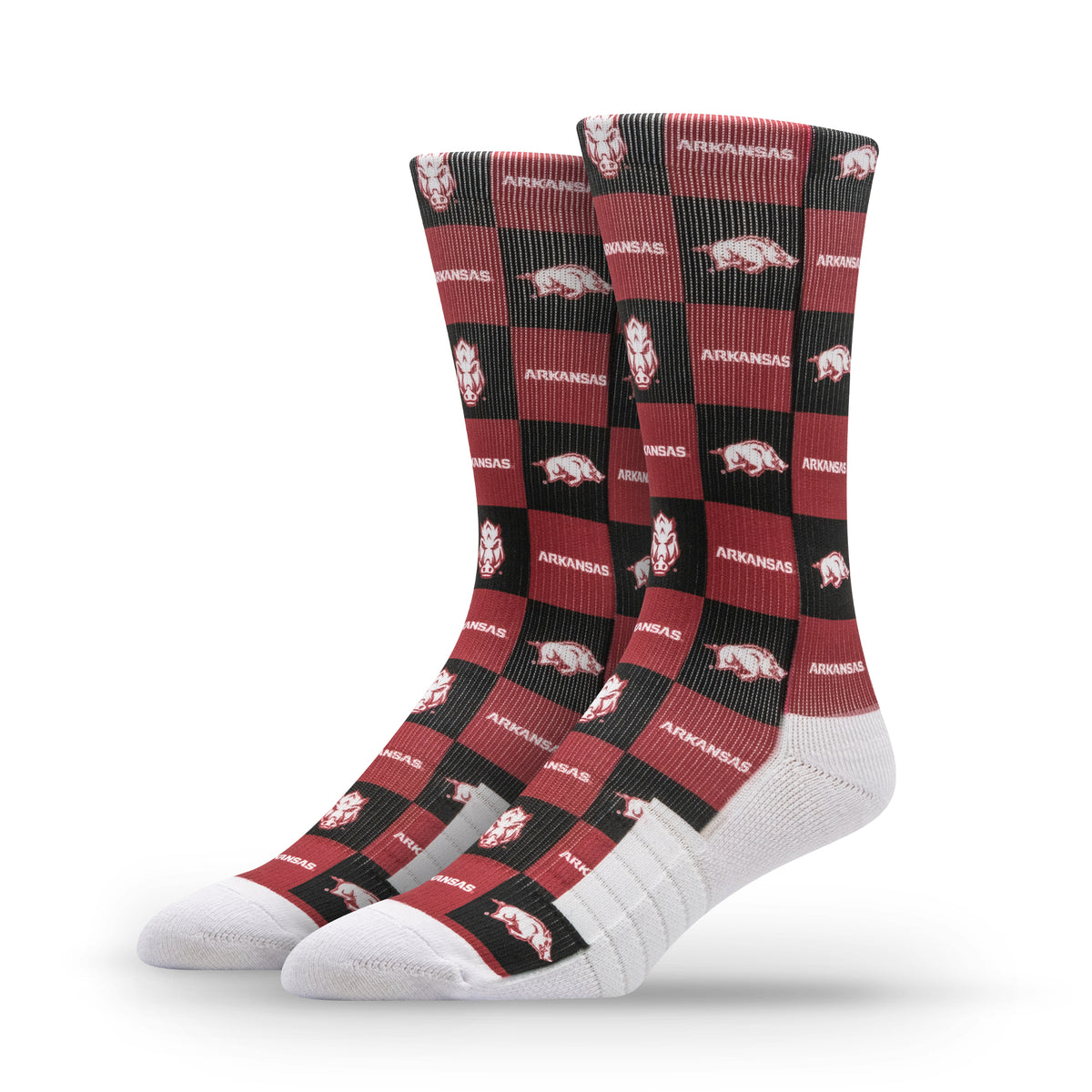 University of Arkansas NCAA 70s Checkered Socks