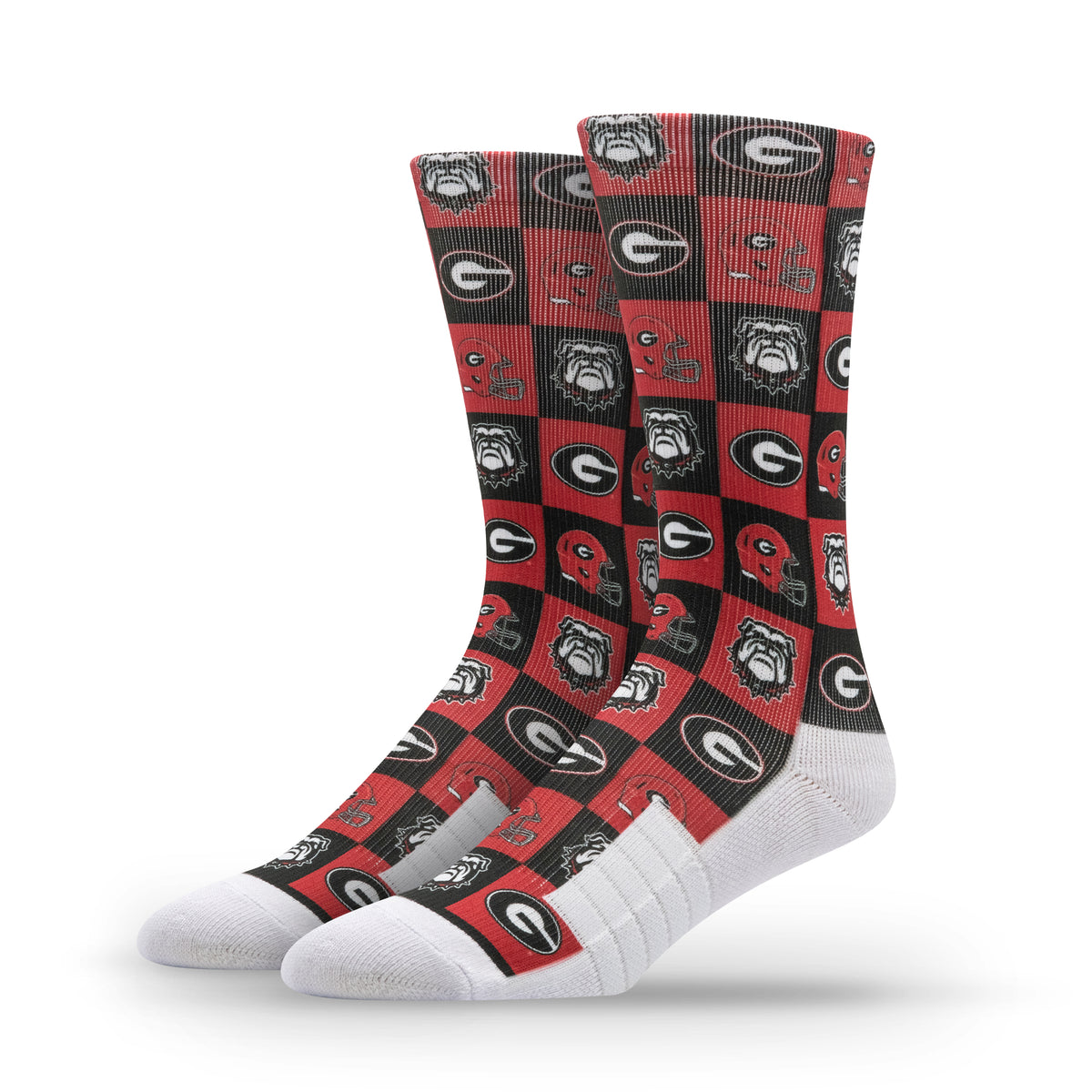 University of Georgia NCAA 70s Checkered Socks