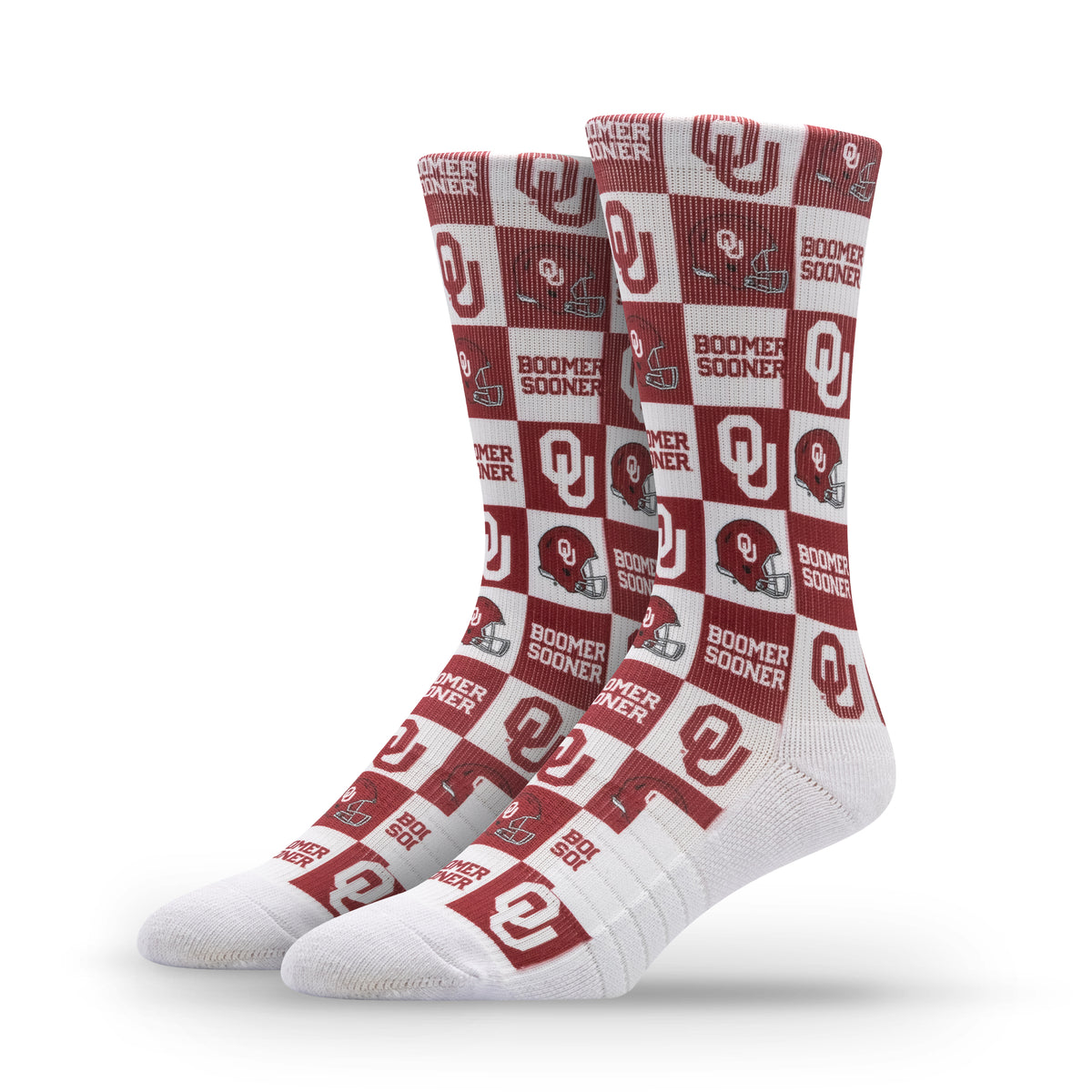 University of Oklahoma NCAA 70s Checkered Socks