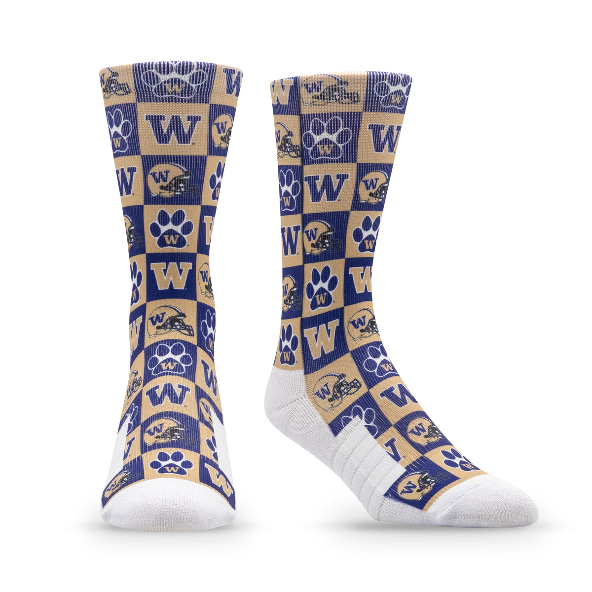 University of Washington: alternate view of the NCAA 70s Checkered Socks