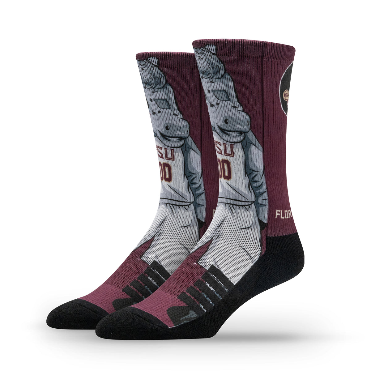Florida State University NCAA Mascot Premium Sublimated Socks