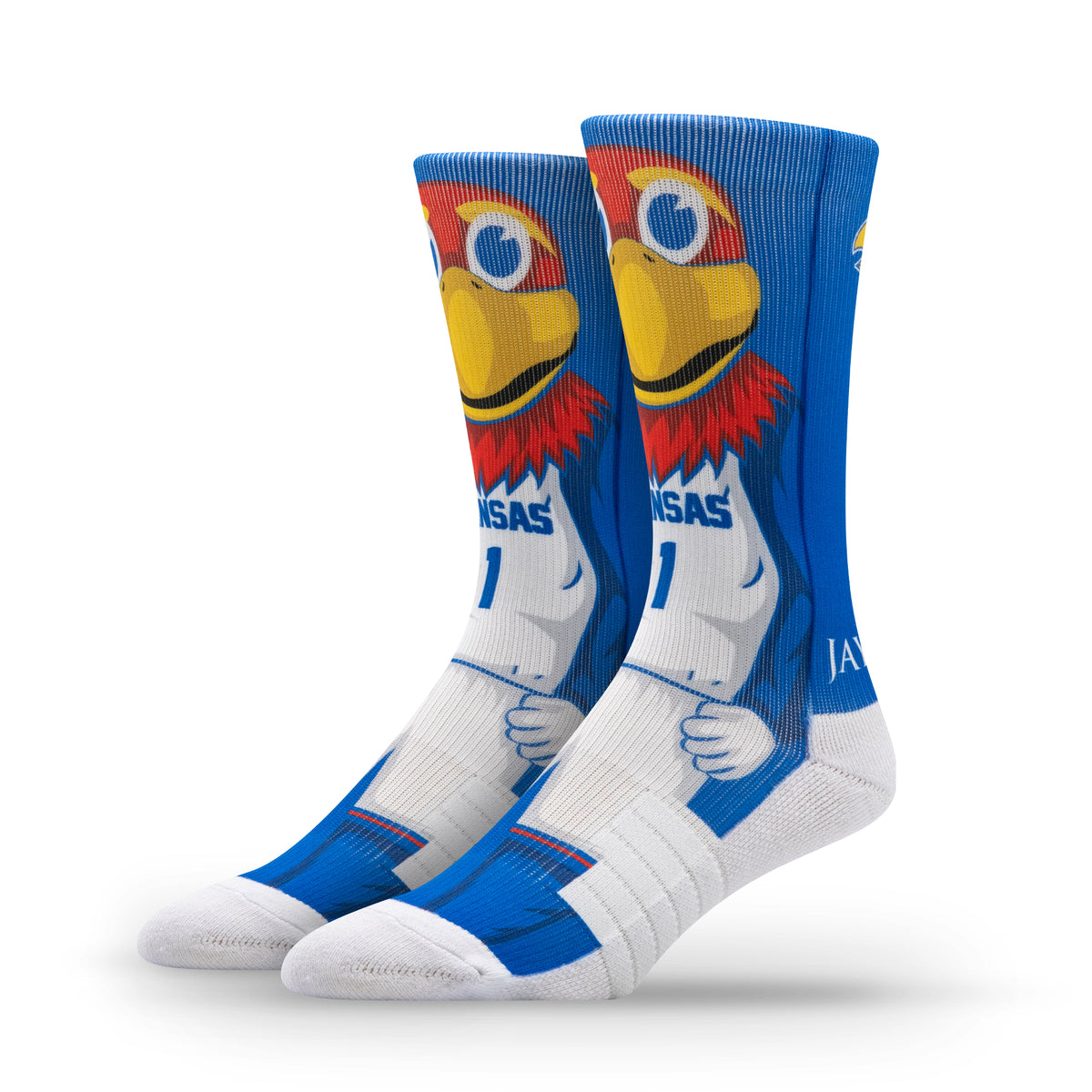 University of Kansas NCAA Mascot Premium Sublimated Socks