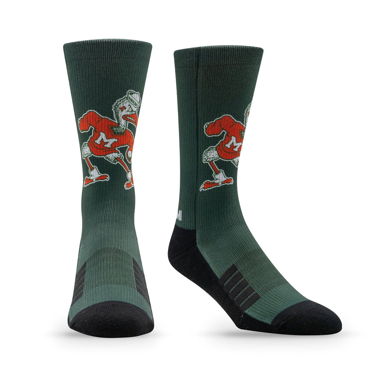 University of Miami: alternate view of the NCAA Mascot Premium Sublimated Socks