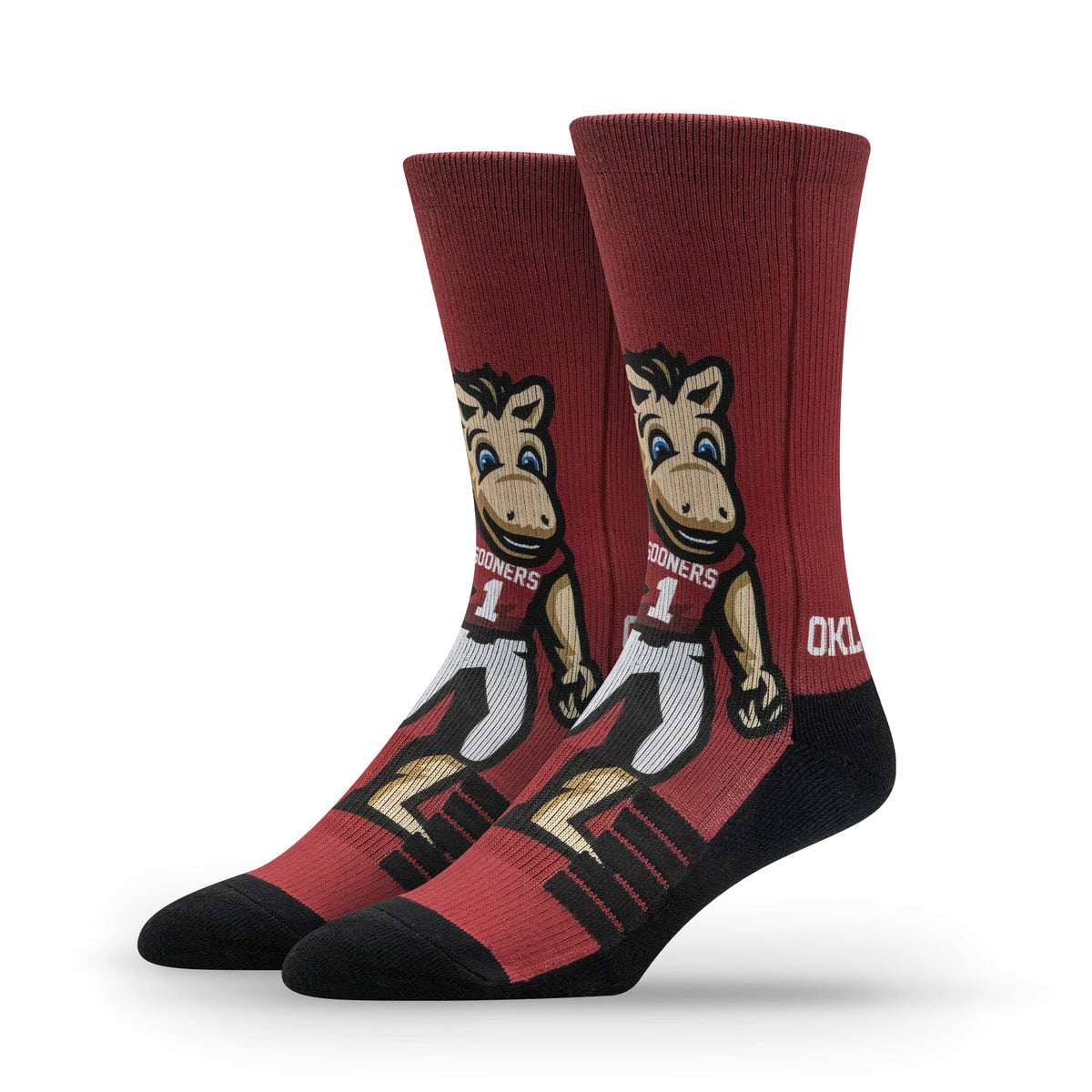 University of Oklahoma NCAA Mascot Premium Sublimated Socks