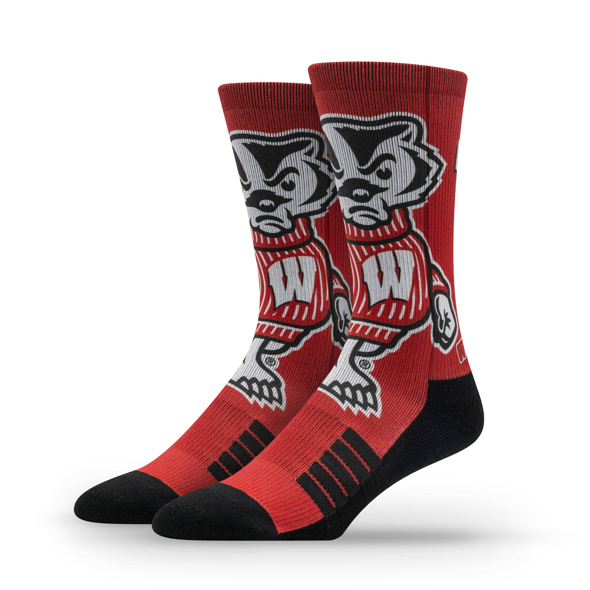 University of Wisconsin NCAA Mascot Premium Sublimated Socks