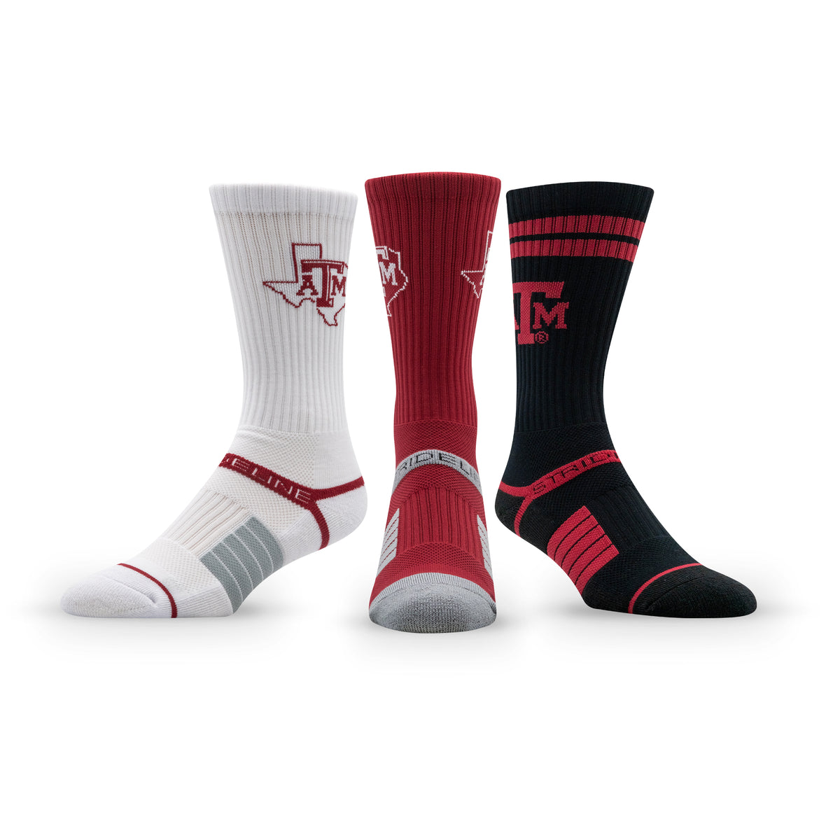 Texas A&M University: alternate view of the NCAA Premium Crew Knit Socks 3-Pack