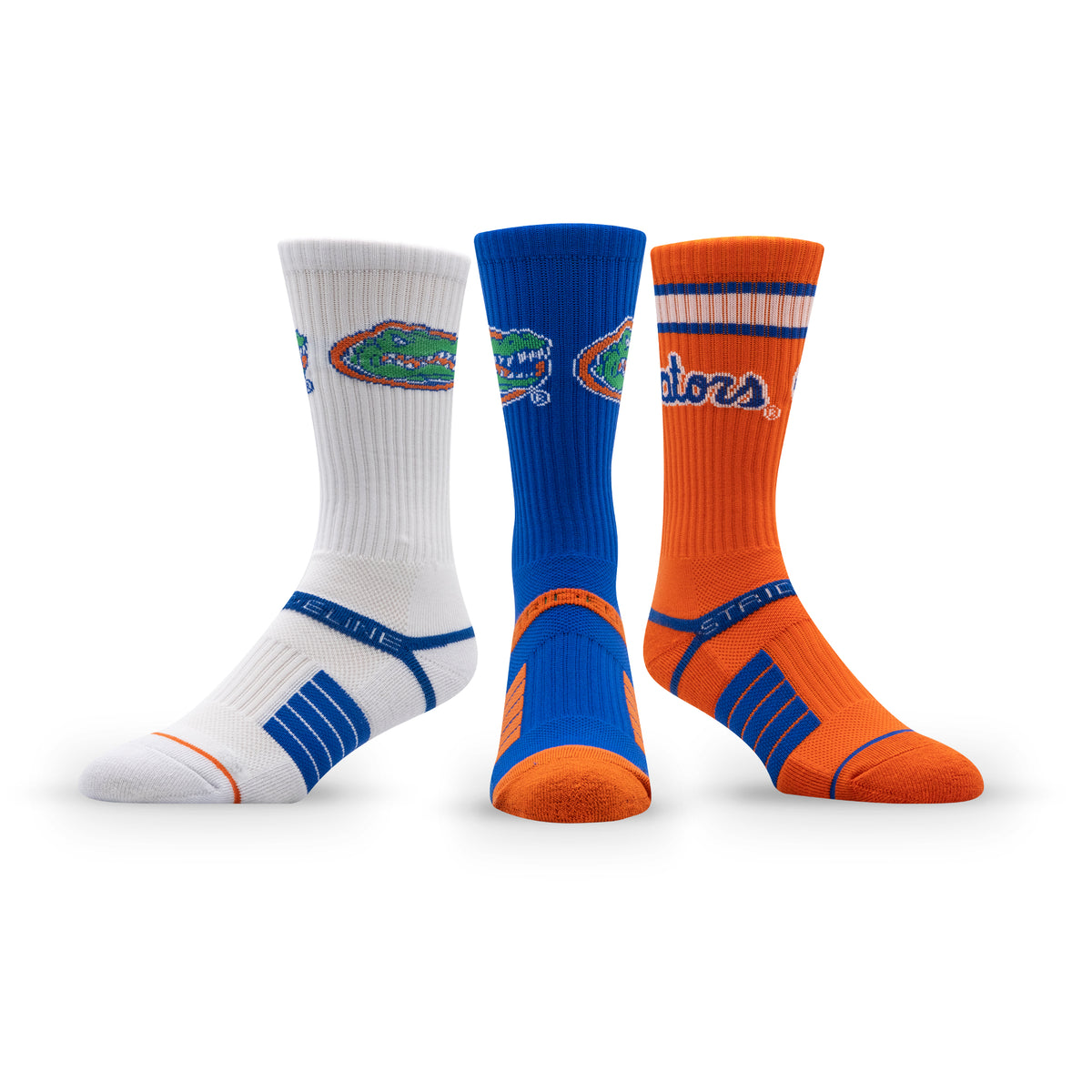 University of Florida: alternate view of the NCAA Premium Crew Knit Socks 3-Pack