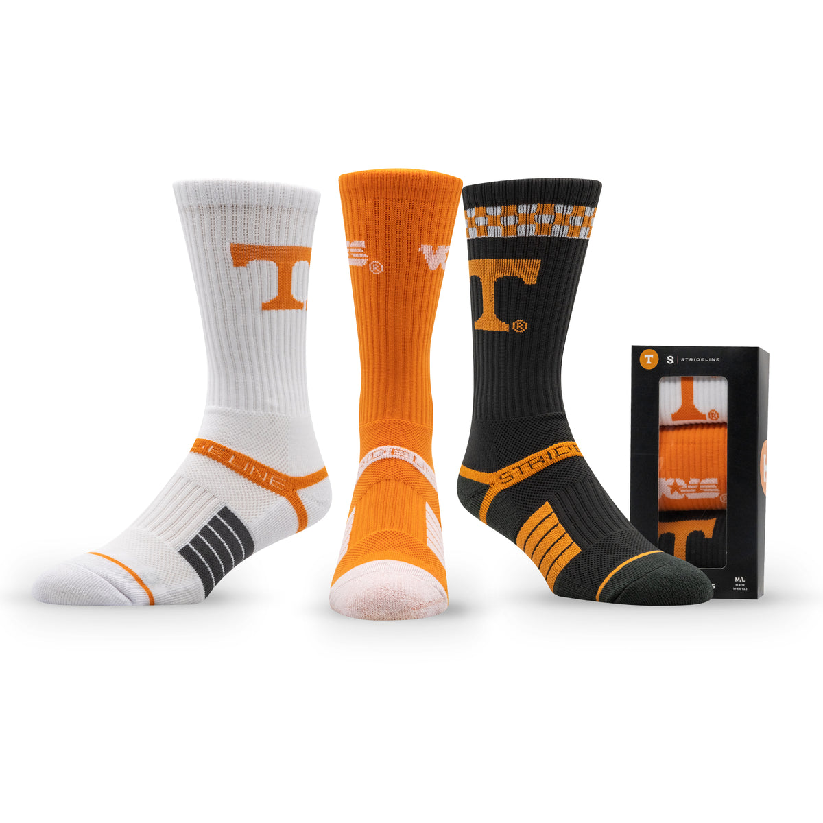 University of Tennessee NCAA Premium Crew Knit Socks 3-Pack