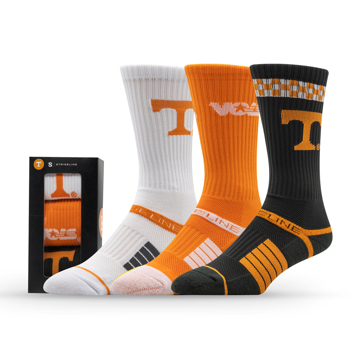 University of Tennessee: alternate view of the NCAA Premium Crew Knit Socks 3-Pack