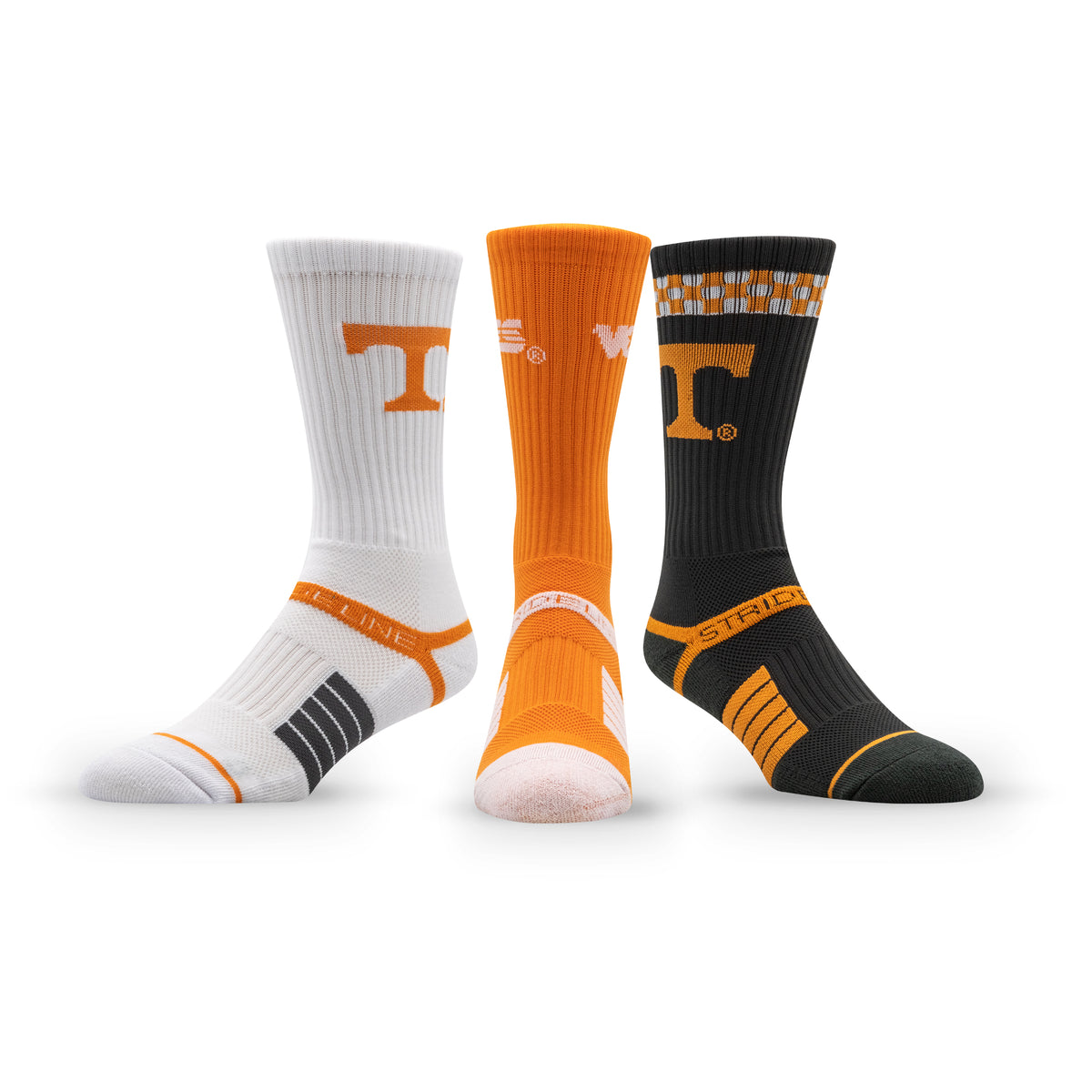 University of Tennessee: alternate view of the NCAA Premium Crew Knit Socks 3-Pack