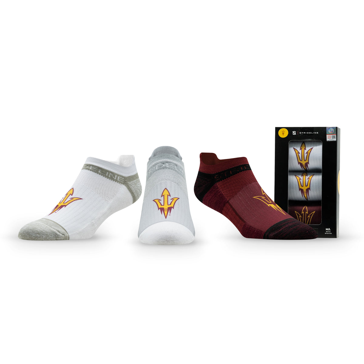 Arizona State University: alternate view of the NCAA Premium Low Socks 3-Pack
