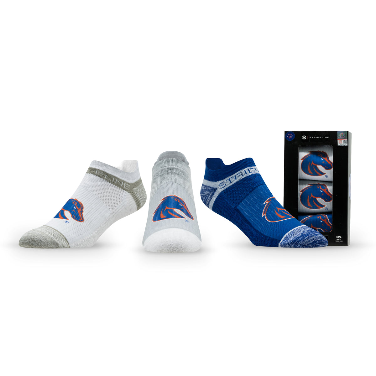 Boise State University: alternate view of the NCAA Premium Low Socks 3-Pack