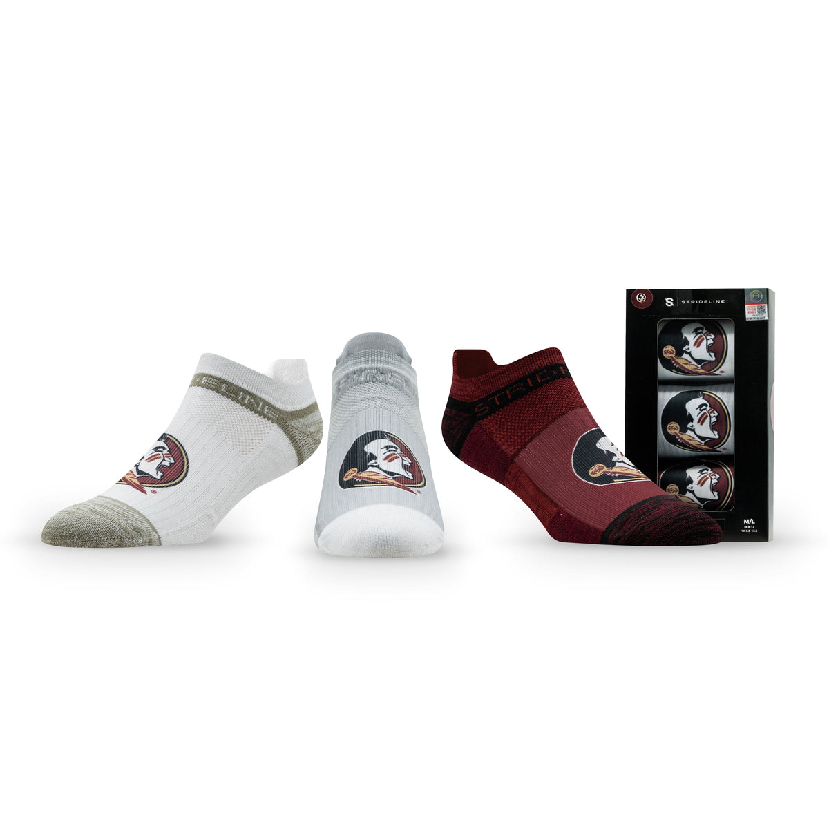 Florida State University: alternate view of the NCAA Premium Low Socks 3-Pack