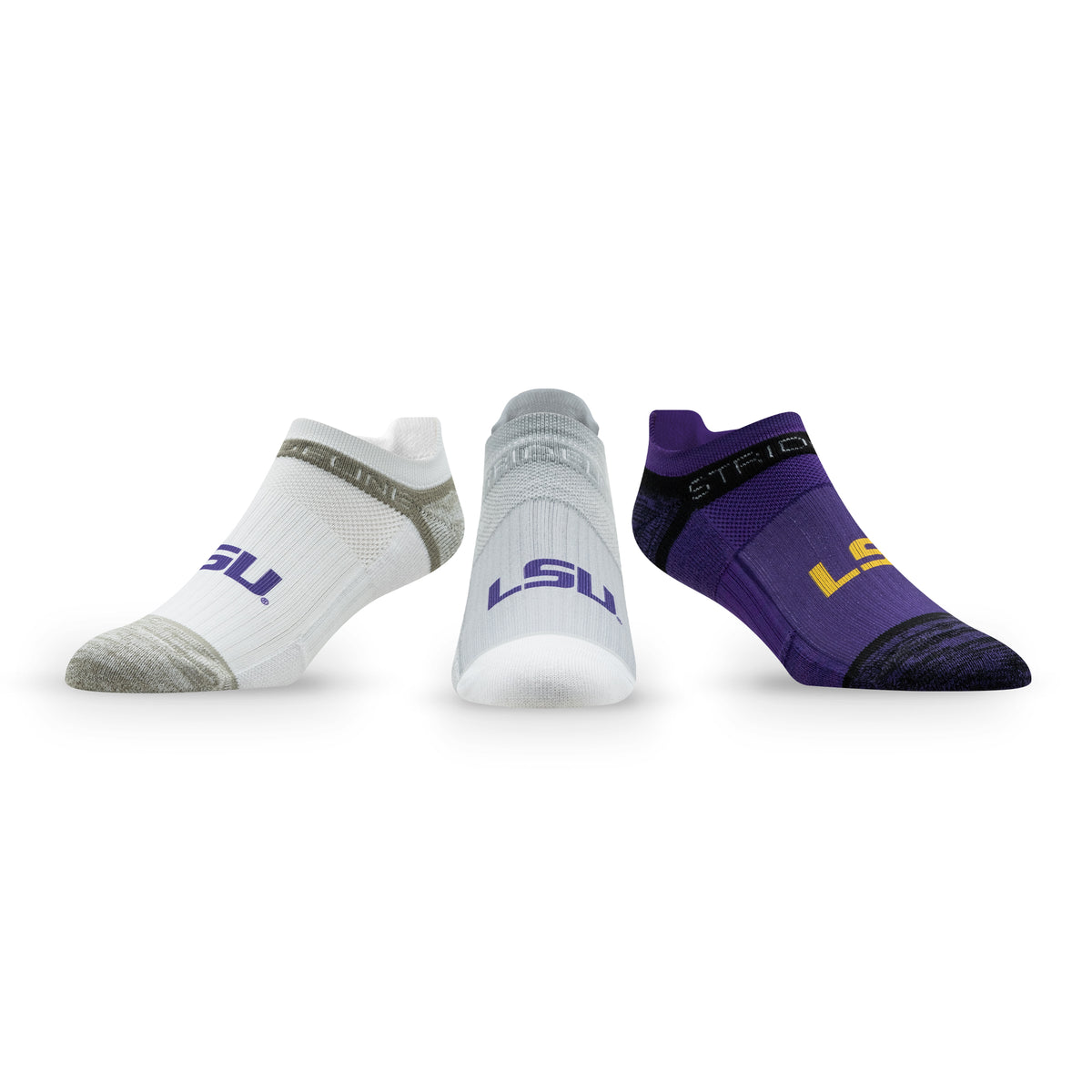 LSU: alternate view of the NCAA Premium Low Socks 3-Pack