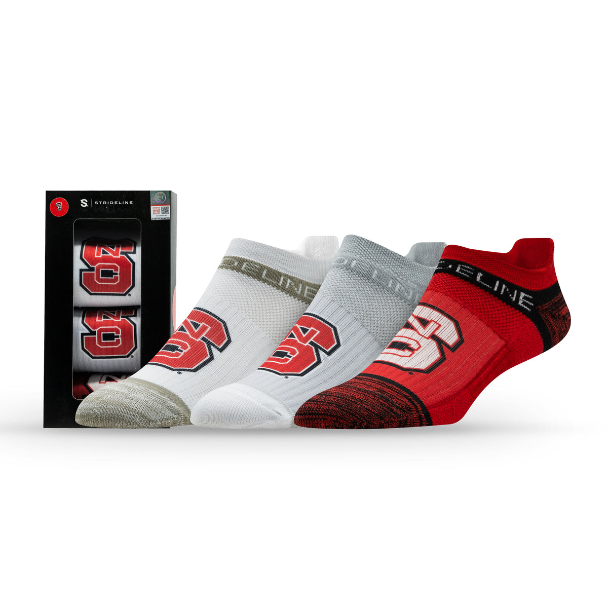 North Carolina State University NCAA Premium Low Socks 3-Pack