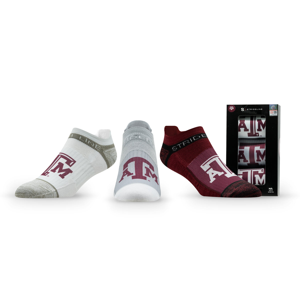 Texas A&M University: alternate view of the NCAA Premium Low Socks 3-Pack