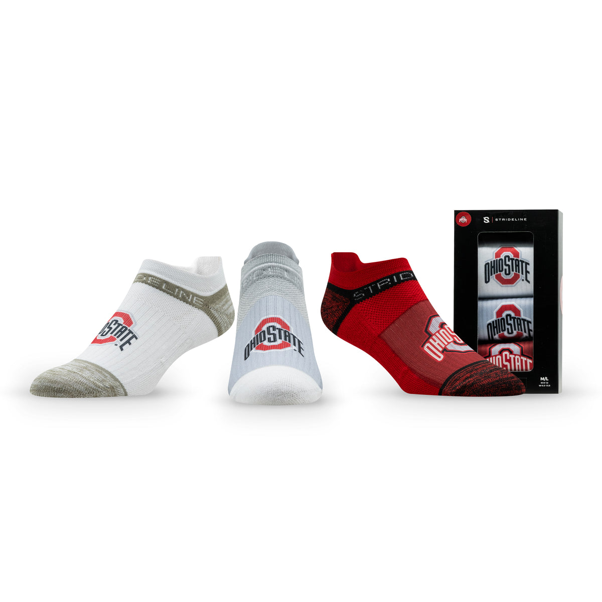 The Ohio State University: alternate view of the NCAA Premium Low Socks 3-Pack
