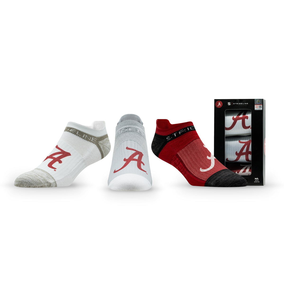 University of Alabama: alternate view of the NCAA Premium Low Socks 3-Pack