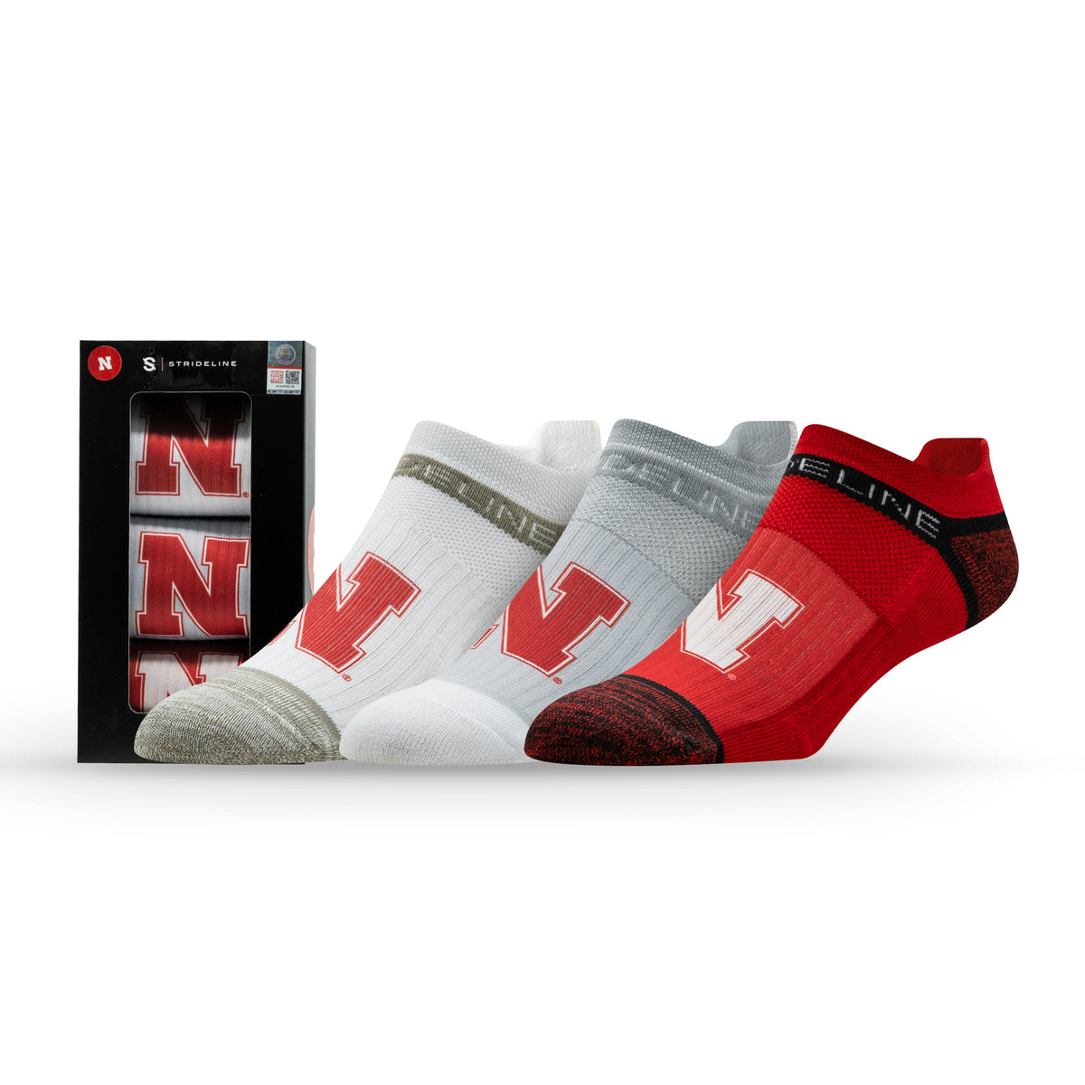 University of Nebraska NCAA Premium Low Socks 3-Pack