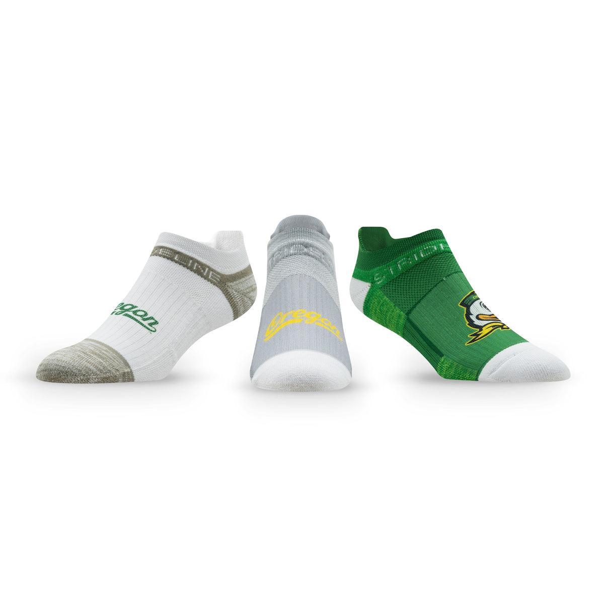 University of Oregon: alternate view of the NCAA Premium Low Socks 3-Pack