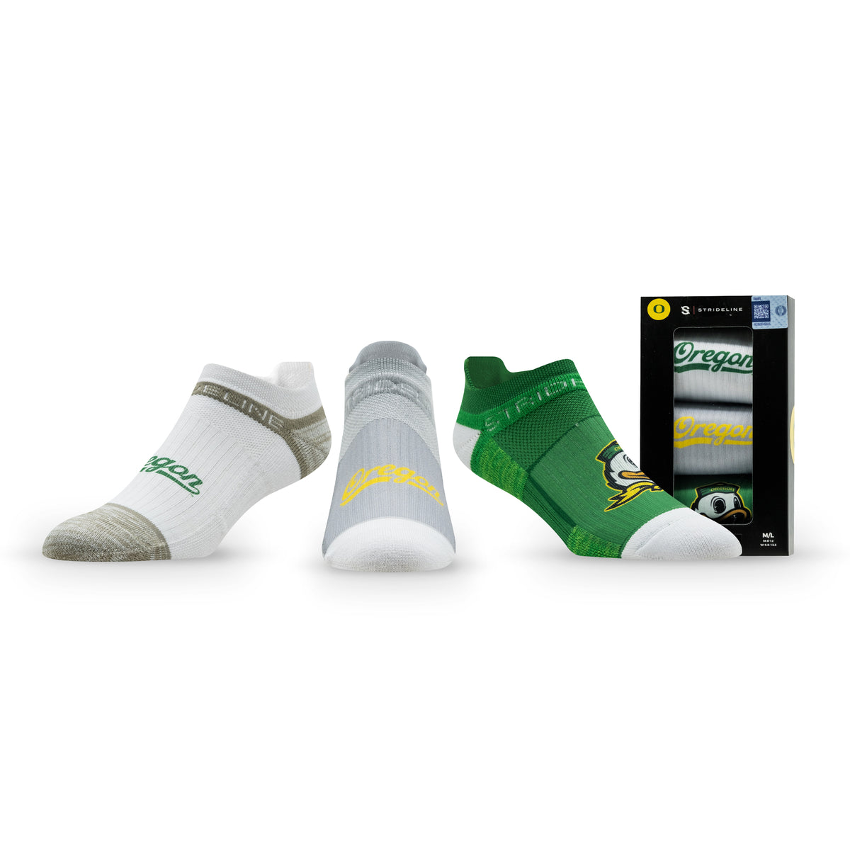 University of Oregon: alternate view of the NCAA Premium Low Socks 3-Pack