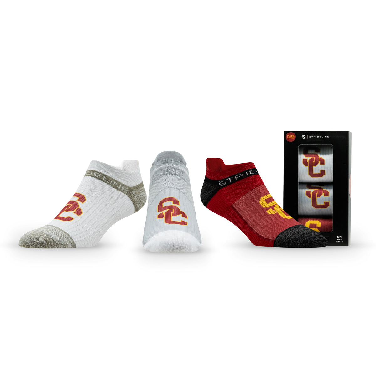 University of Southern California: alternate view of the NCAA Premium Low Socks 3-Pack