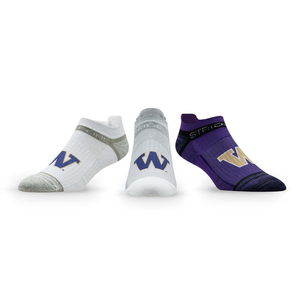University of Washington: alternate view of the NCAA Premium Low Socks 3-Pack