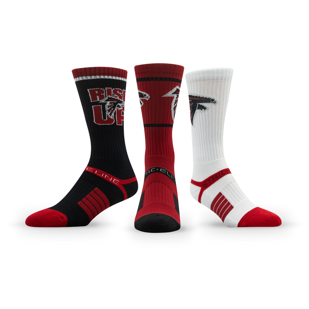 Atlanta Falcons: crew sock from the NFL Box Premium Crew Knit Socks 3-Pack
