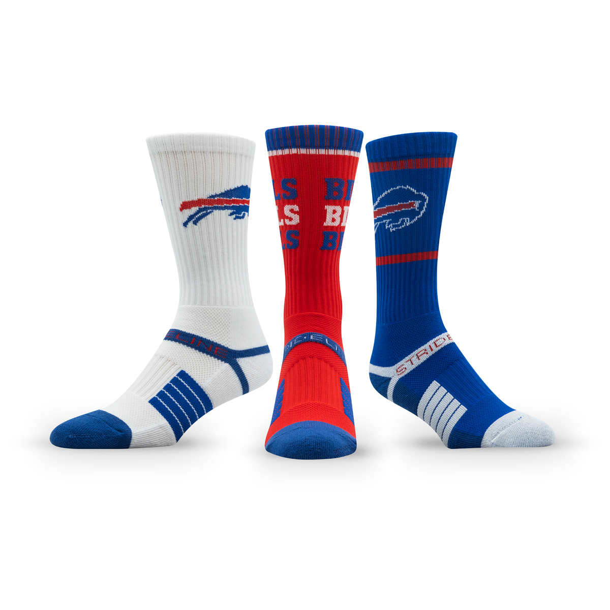 Buffalo Bills: crew sock from the NFL Box Premium Crew Knit Socks 3-Pack