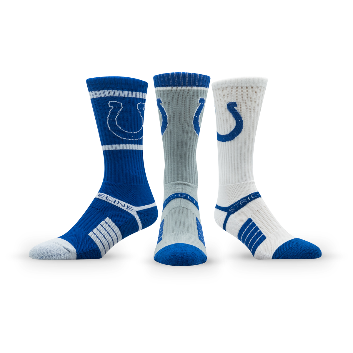 Indianapolis Colts: crew sock from the NFL Box Premium Crew Knit Socks 3-Pack