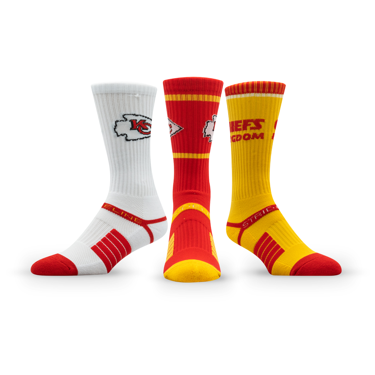 Kansas City Chiefs: crew sock from the NFL Box Premium Crew Knit Socks 3-Pack