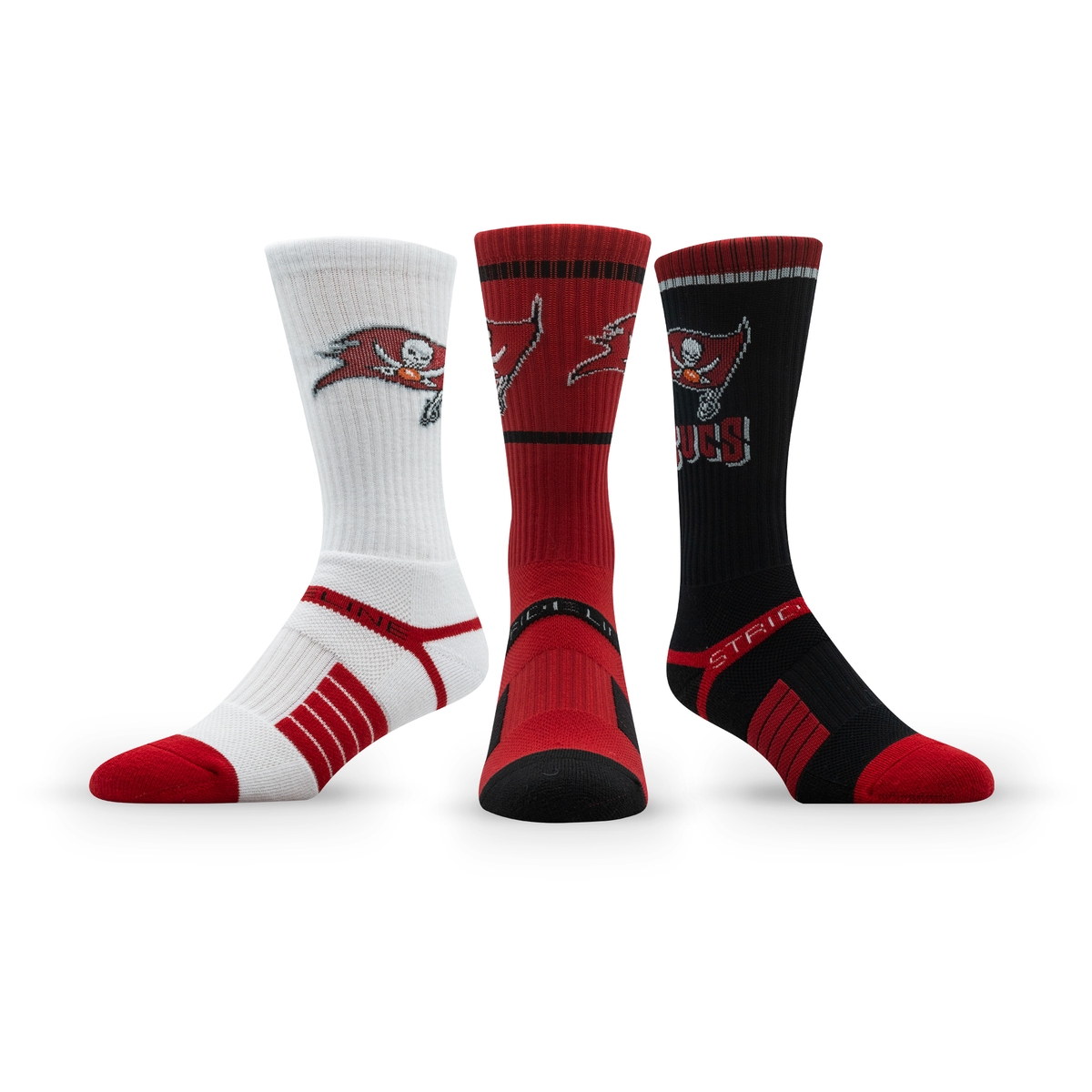 Tampa Bay Buccaneers: crew sock from the NFL Box Premium Crew Knit Socks 3-Pack