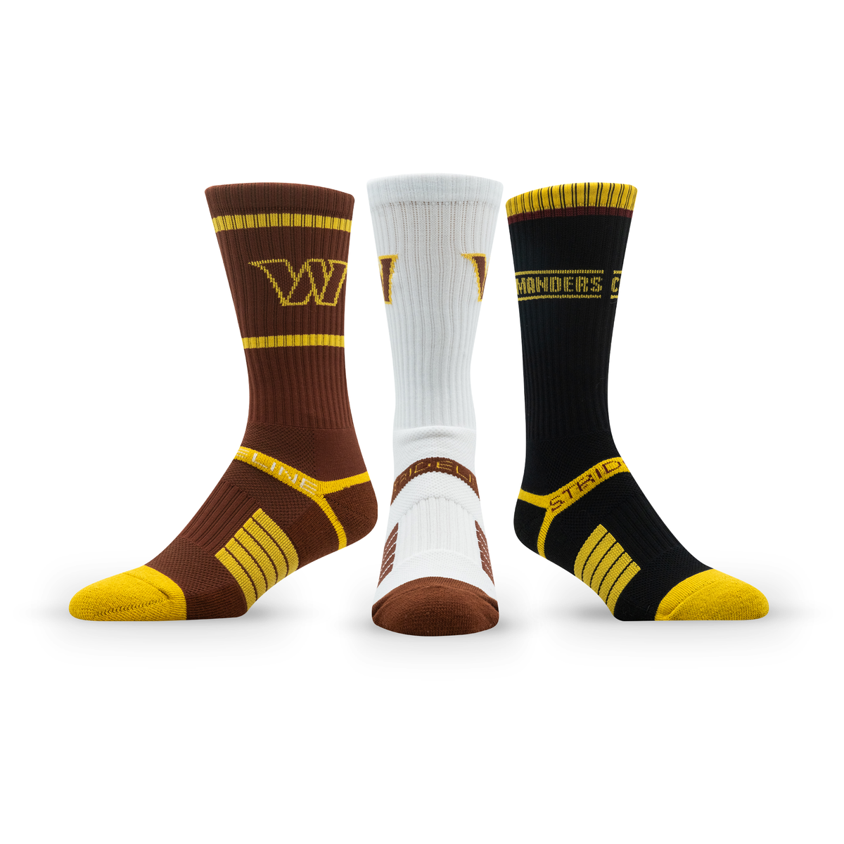 Washington Commanders: crew sock from the NFL Box Premium Crew Knit Socks 3-Pack