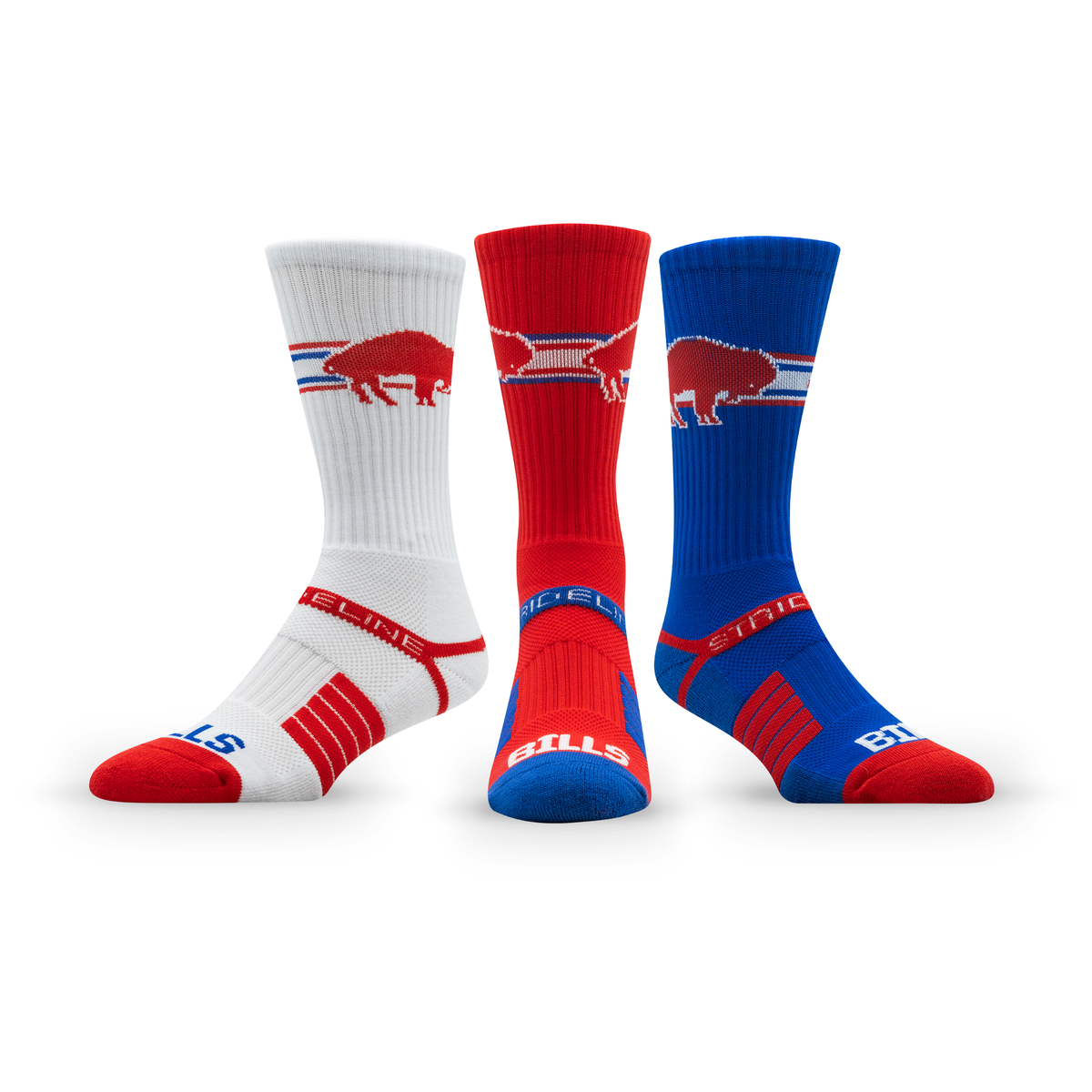 Buffalo Bills: crew sock from the NFL Retro Premium Crew Knit Socks 3-Pack