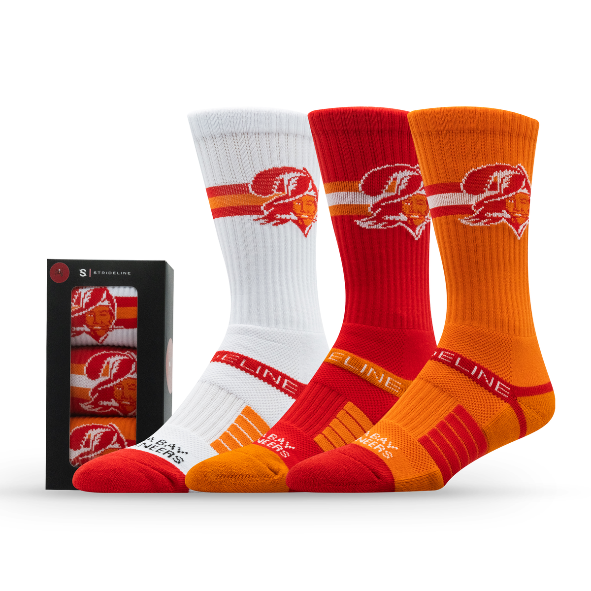 Tampa Bay Buccaneers NFL Retro Premium Crew Knit Socks 3-Pack