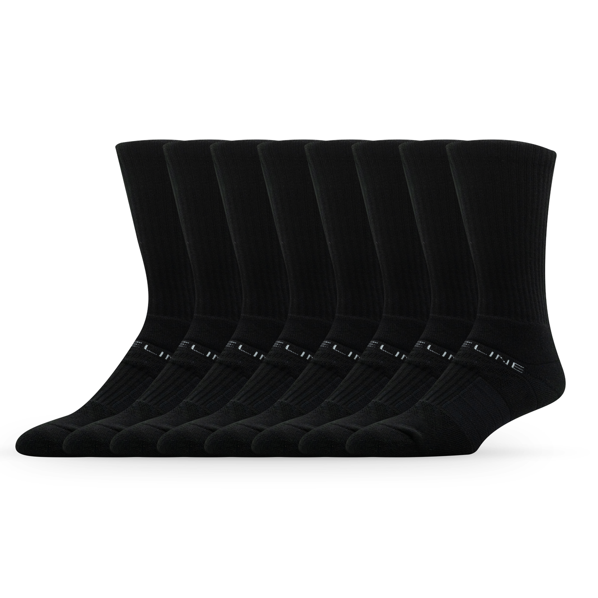 Premium Crew Combed Cotton 8-Pack in Black