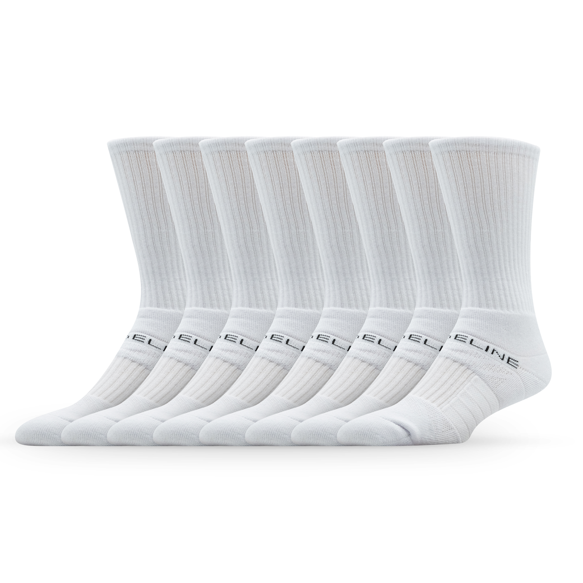 Premium Crew Combed Cotton 8-Pack in White