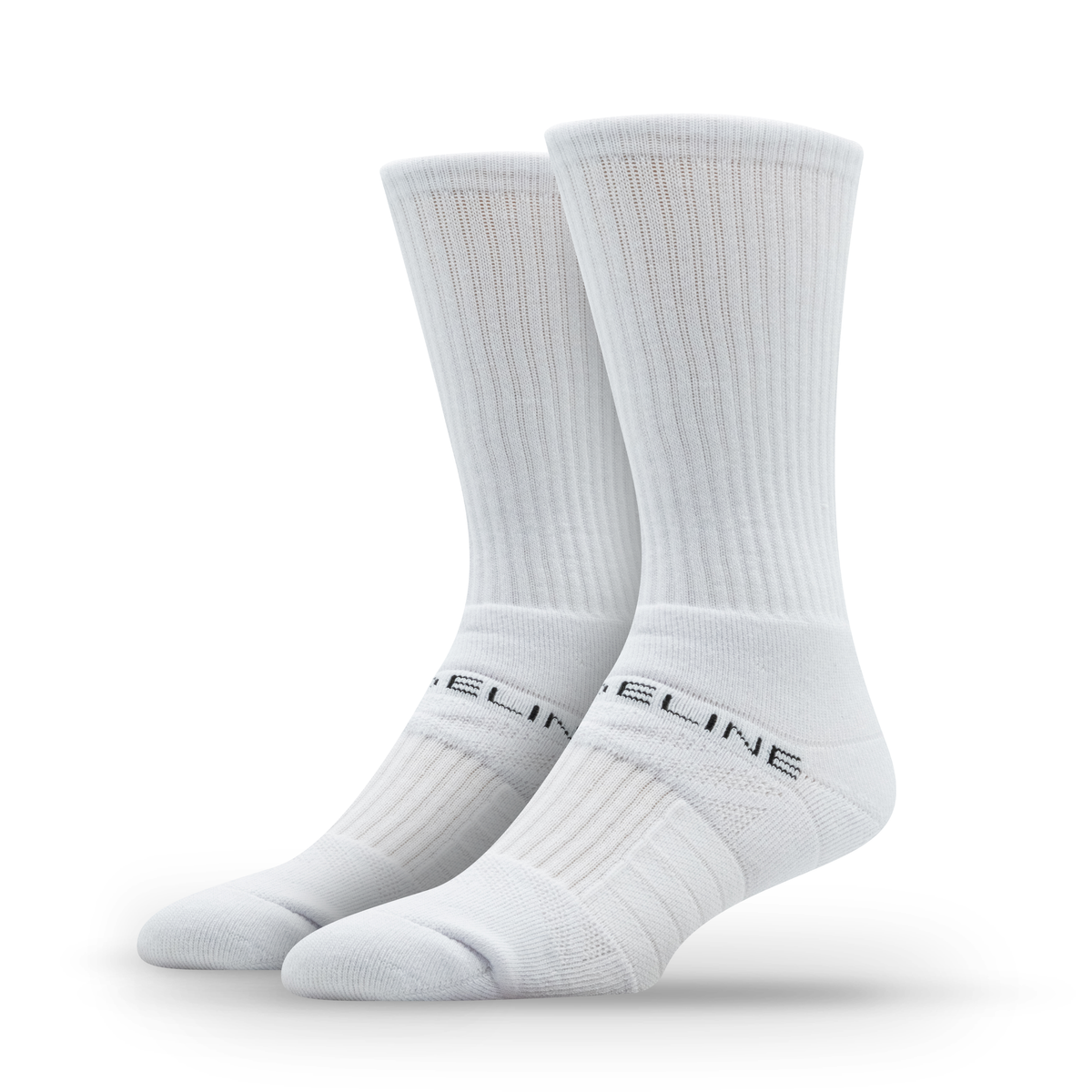White: crew sock from the Premium Crew Combed Cotton 8-Pack
