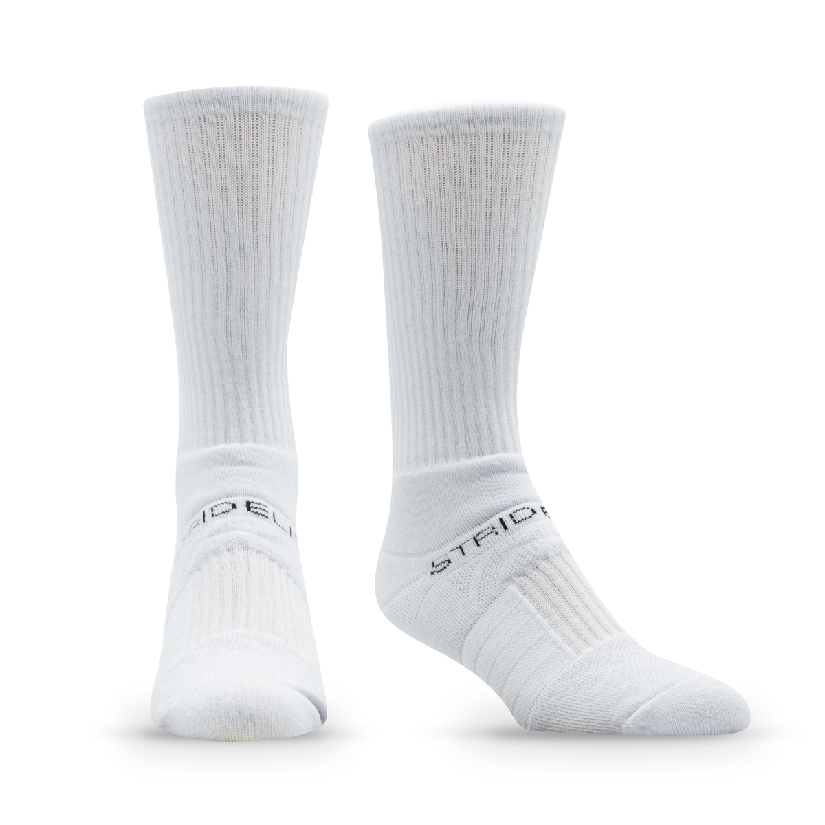 White: alternate view of a crew sock from the Premium Crew Combed Cotton 8-Pack