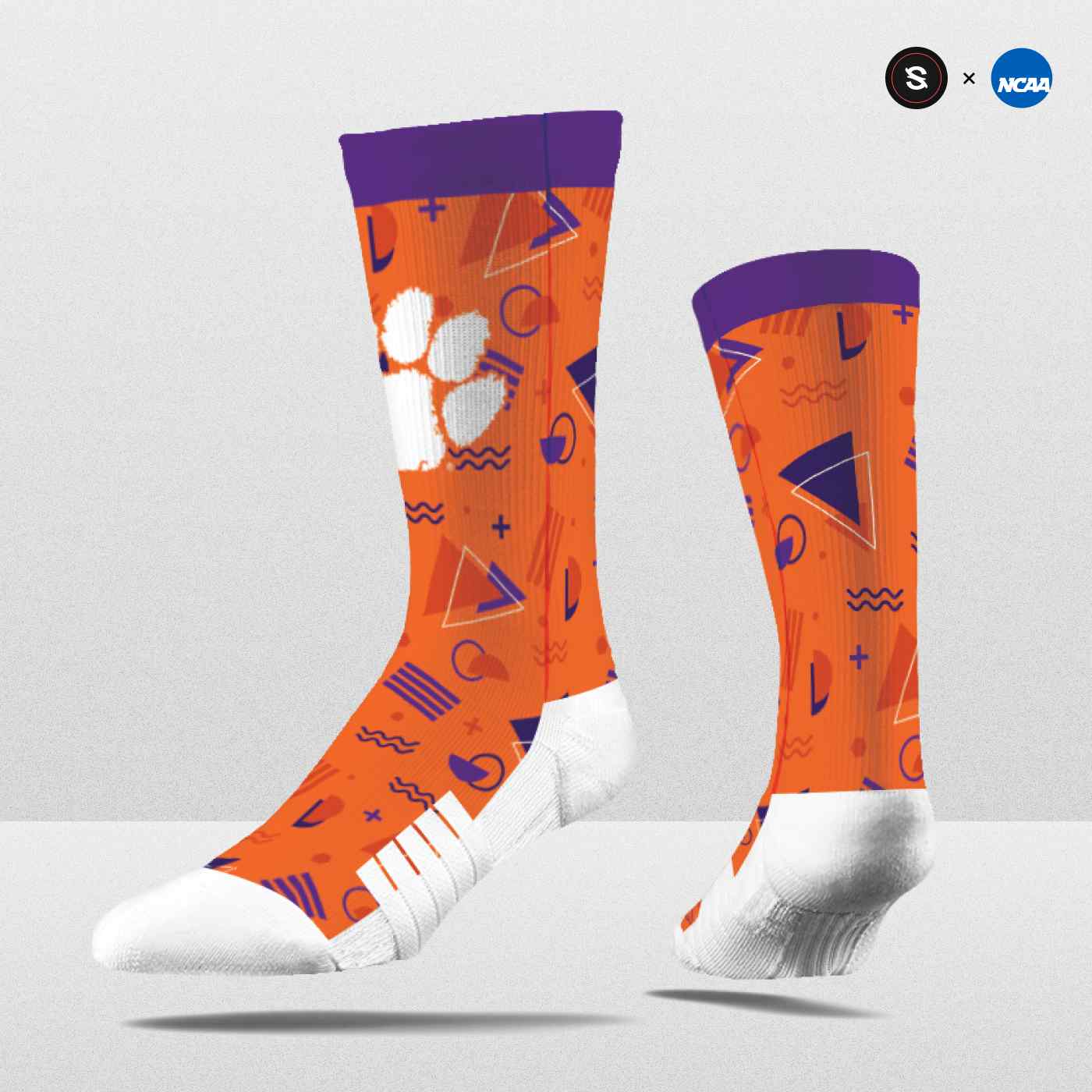 NCAA '80s Zig Zag Crew Sock